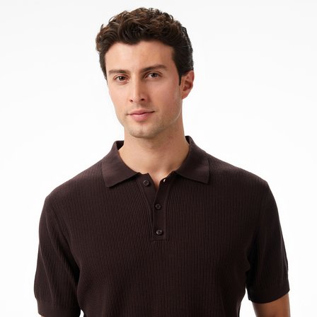 Nautica Erkek Kahverengi Regular Fit Kısa Kollu Triko