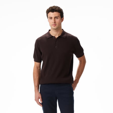 Nautica Erkek Kahverengi Regular Fit Kısa Kollu Triko