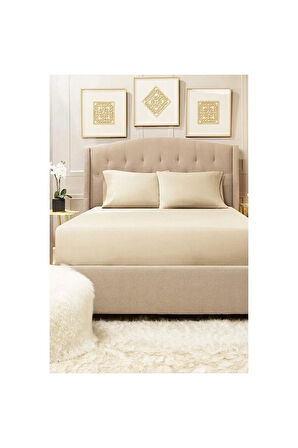 Krem 120x200 (ara Boy) %100 Pamuklu Penye Lastikli Çarşaf