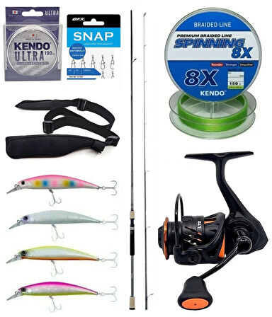 Yek Outdoor Spin Olta Seti Okuma Azaki Spin 274 cm 12-35 gr 2 Parça Spin Kamışı&Savage Gear Orange LTD 3000 FD 8+1BB Olta Makinesi