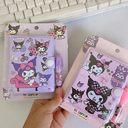 Kawaii Sanrioo Kuromi Karakterler Mini Defter Kalem Set