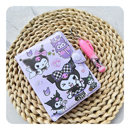 Kawaii Sanrioo Kuromi Karakterler Mini Defter Kalem Set