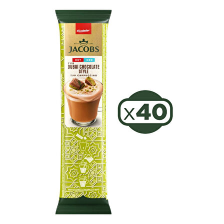 Jacobs Dubai Çikolatalı Cappuccino 19,5 gr 8 li x 5 Kutu (40 Adet)