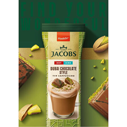 Jacobs Dubai Çikolatalı Cappuccino 19,5 gr 8 li x 5 Kutu (40 Adet)
