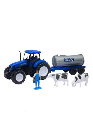 Oyuncak Traktör New Holland T7.270 Traktör Çiftlik Oyun Seti Traktör Süt Tankı Çiftlik Oyuncakları