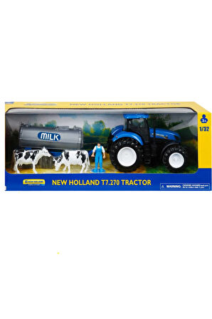 Oyuncak Traktör New Holland T7.270 Traktör Çiftlik Oyun Seti Traktör Süt Tankı Çiftlik Oyuncakları