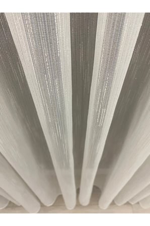 Venedik Armürlü Modern Şık Ekru Gold Simli Tül Perde 1/2,5 Orta Normal Pileli