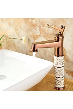 Banyo Çanak Lavabo Bataryası Rose Renk Seramikli Model 5 Yıl Garantili Ithal