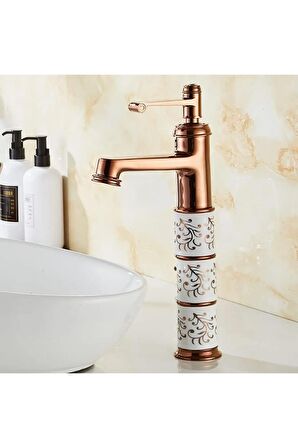 Banyo Çanak Lavabo Bataryası Rose Renk Seramikli Model 5 Yıl Garantili Ithal