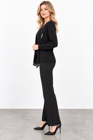 Kadın V Yaka Arka Detaylı Triko Bluz W27-12332