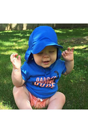 Upf50 + Uv Koruma Cabuk Kuruyan Ayarlanabilir Ince Kumas Bebek Kova Şapka 0-18 Ay Boyunlu