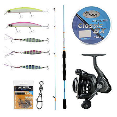 YekOutdoor Okuma Spin Olta Seti Okuma Fuel Spin 2,74 cm 7-30 gr 2 Parça Spin Kamışı&Okuma Acuador ACU-3000A 3+1BB Olta Makinesi