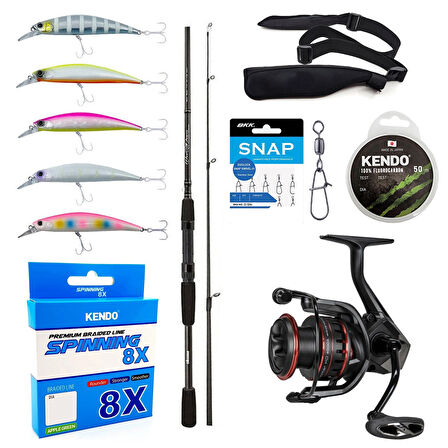 YekOutdoor Okuma Profesyonel Spin Seti Okuma Wave Power 8'0 2.44 cm 15-40 gr 2 Parça Spin Kamışı&Okuma Ceymar HD CHD-4000A 7+1BB Olta Makinesi