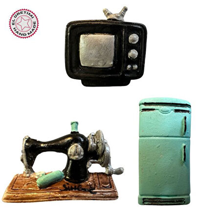 Uretti - Pınar 2572 9565 El Yapımı 3'lütematik Minyatür Eşyalar Magnet