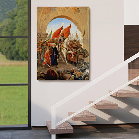Fatih Sultan Mehmet Istanbul'a Girişi Tablosu - Fausto Zonaro -6439