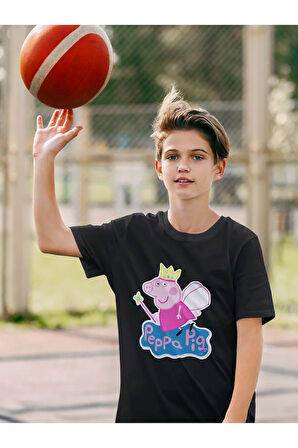 Peppa Pig Baskılı Unisex Çizgi Film Çocuk Tişört (1-12 Yaş)