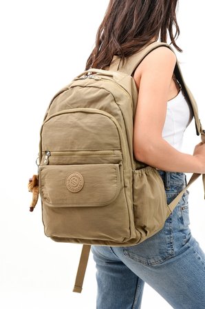 SRG Unisex Suya Dayanıklı Kumaş Lacivert Laptop Bölmeli Büyük Boy Okul Ve Seyahat Sırt Çantası