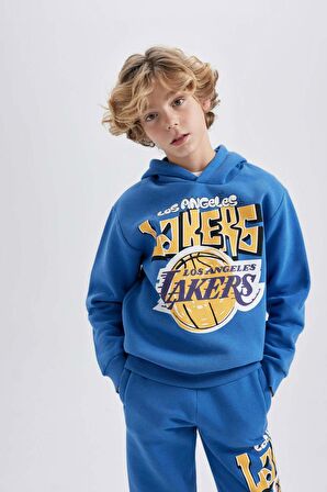 DeFacto Erkek Çocuk NBA Los Angeles Lakers Kapüşonlu Kalın Sweatshirt B4796A823WNBE127