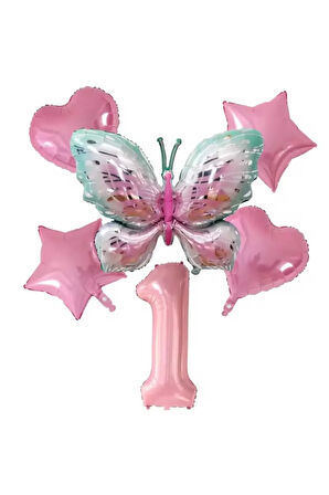 KELEBEK FOLYO BALONLU DOĞUM GÜNÜ YAŞ BALON SET 6 LI