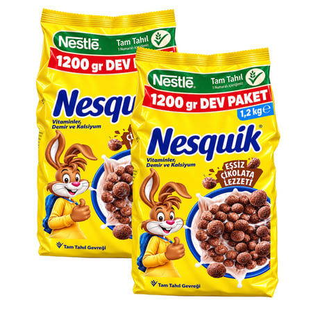 Nesquik Kakaolu Tam Tahıl Gevreği 1200 gr 2 li (2,4 kg)
