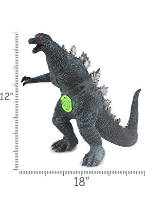 45,7cmX30,4cm Godzilla Dinozor Aksiyon Figürü Yumuşak Dokunuşlu Vinil Plastik Çocuk (Sesli Mavi)