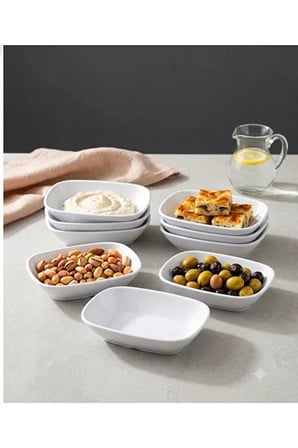  6 Lı Sosluk Çerezlik Kahvaltı Tabağı Melamin Serpme Kahvaltılık 14x9