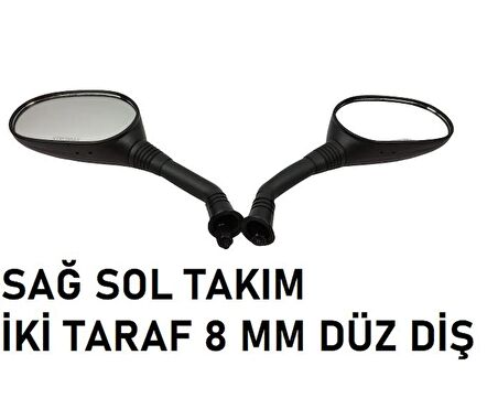 Honda Activa 125 S - Spacy 110-Spontini 110 Uyumlu Ayna Takım 8 Mm Düz Diş -Arasmoto