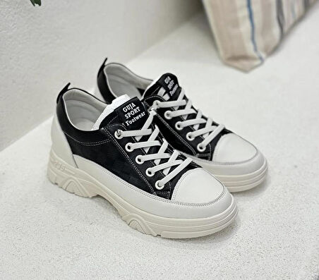 GUJA 24Y314 GİZLİ TOPUK DERİ KADIN SNEAKER AYAKKABI