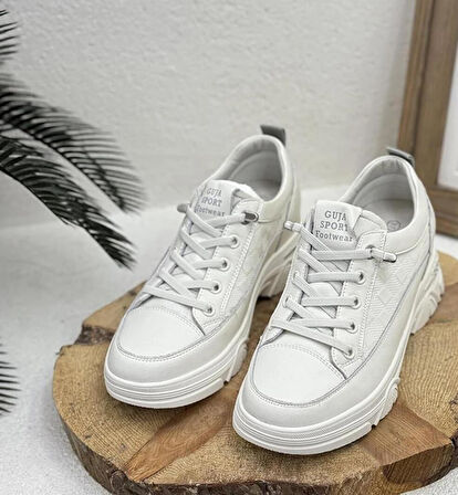 GUJA 24Y314 GİZLİ TOPUK DERİ KADIN SNEAKER AYAKKABI