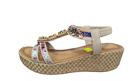 GUJA 24Y155 DOLGU TOPUK TAŞLI KADIN SANDALET