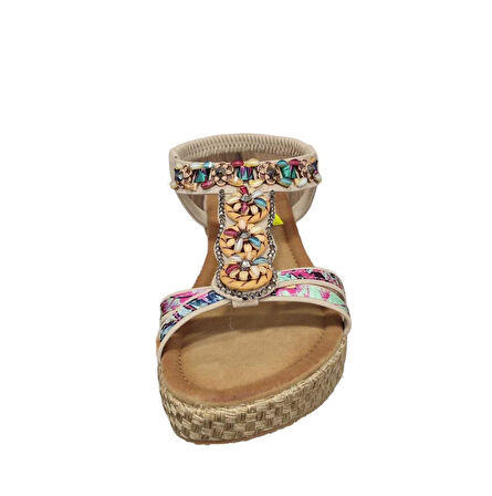 GUJA 24Y155 DOLGU TOPUK TAŞLI KADIN SANDALET