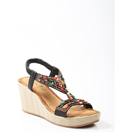 GUJA 24Y156-2 DOLGU TOPUK TAŞLI KADIN SANDALET