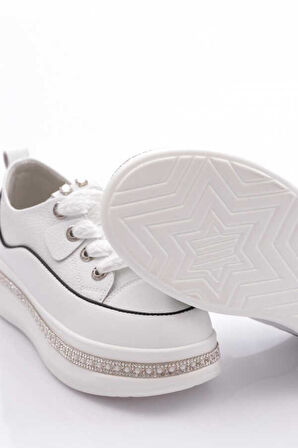 GUJA 24K308-1 TAŞ SARGILI KALIN TABAN KADIN SNEAKER AYAKKABI