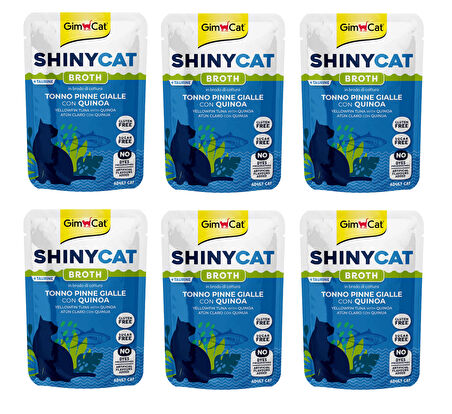 Gimcat Shinycat Pouch Sarı Yüzgeçli Ton Balıklı ve Kinoalı Kedi Yaş Mama 70 Gr. X 6 Adet