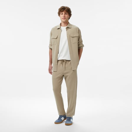 Nautica Erkek Bej Classic Fit Gömlek