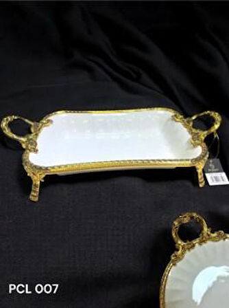 Royking Elegance Dikdörtgen Sunum Tabak Gold 43CM PCL 007