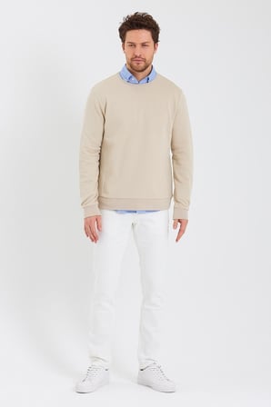 Erkek Bisiklet Yaka Uzun Kol Kışlık Siyah Sweatshirt
