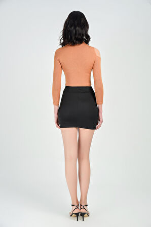 Dalgıç Mini Etek | Etk13439 Siyah
