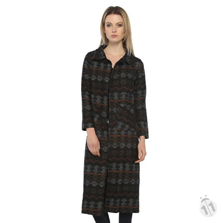 Polo Yaka Uzun Kaban | Hrk13693 Hardal Kilim