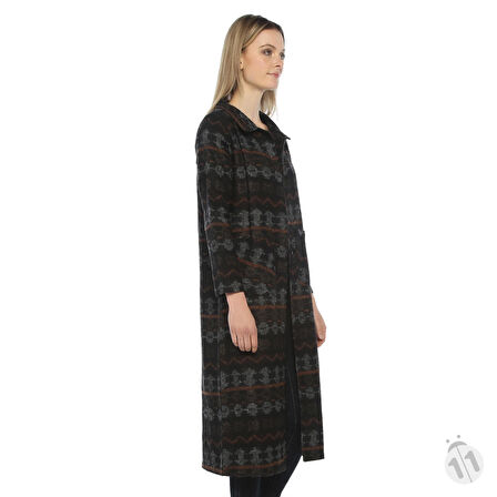 Polo Yaka Uzun Kaban | Hrk13693 Hardal Kilim