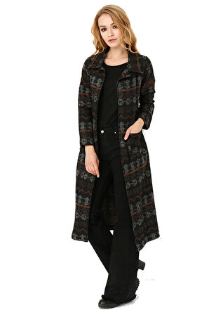 Polo Yaka Uzun Kaban | Hrk13693 Hardal Kilim