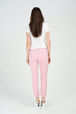 Pantolon - Bilekte Atlas Kumas Pantolon | Pnt19003 Pudra