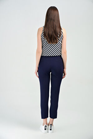 Beli Kusaklı Kumas Pantolon | Pnt19018 Lacıvert
