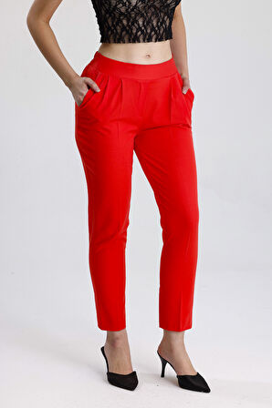 Beli Lastikli Kumas Pantolon | Pnt19017 Mercan