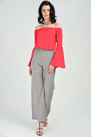 Ekose Pantolon | Pnt31679 Krem