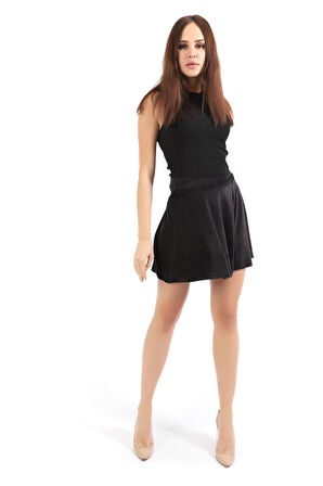 Kiloş Fitilli Kadife Etek | ETK32423 Siyah