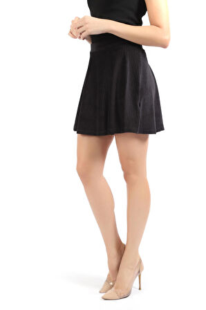 Kiloş Fitilli Kadife Etek | ETK32423 Siyah