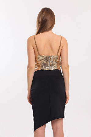 Astarli Croptop   Askili Bustiyer_Bus32491 Gold