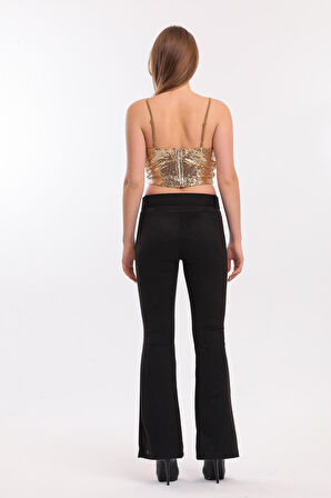 Askili 15 Cm.Silver Separe Fermuarli Pulpayet Bustiyer_Bus32289 Sarı