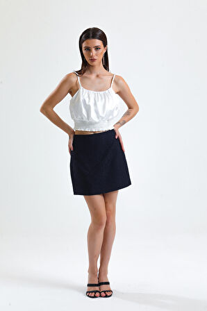 Jakarli Mini Etek_Etk32609 Lacıvert